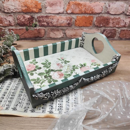 Decorative Wooden Tray With Handles for Serving Trinket Tray Handmade Housewarming Gift - Etsy