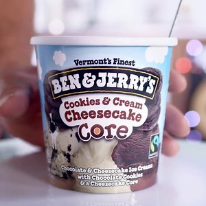 1.6M views · 2.4K reactions | Our non-patented Flavor Lab technology explores new Ben & Jerry’s Cookies & Cream Cheesecake. Now that’s good to the core. | Ben & Jerry's | Facebook