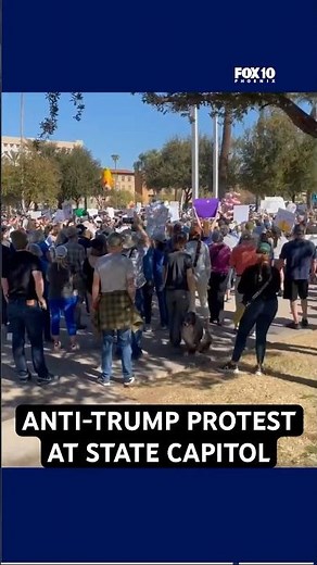 Anti-Trump protesters gather at Arizona State Capitol
