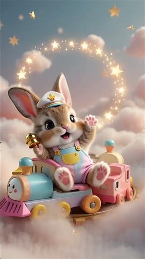 What Happens When Bunny Says “Tutu Tutu”? Watch the Tiny Train! 🚂🐰