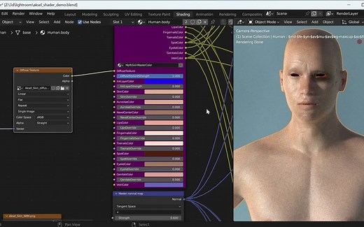 iBlender中文版插件 MPFB 人类皮肤材质 Make Human 桥接 Blender教程