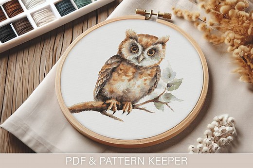 Modern Owl Cross Stitch Pattern (PDF) | Easy to Follow | Pattern Keeper Friendly - Etsy