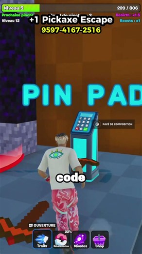 3 CODES pour avoir 3 DIAMANTS sur PICKAXE ESCAPE !