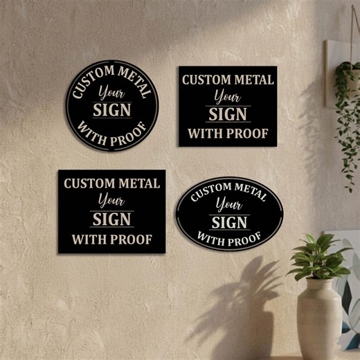 Custom Metal Sign for Home, Business Logo Metal Sign, Personalized Wall Decor - Etsy