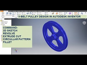 V Belt Pulley Design in Autodesk Inventor 3d Cad || Inventor Drawings Tutorials || Inventor 3d Cad