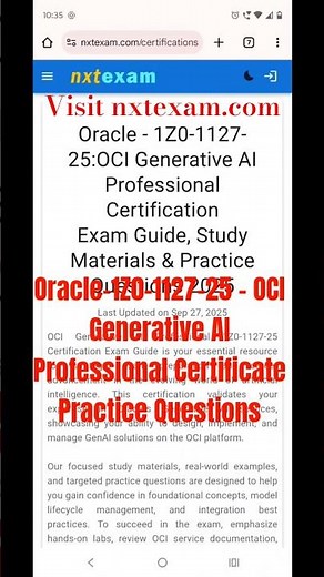 Oracle OCI Generative AI Certification 2025 💡 | Prepare Smarter with nxtexam.com 🚀1Z0-1127-25