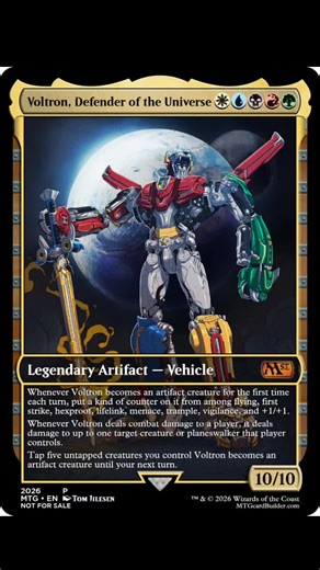 Another custom MTG card design request. I made this for @Giovanni Gonzalez. He wanted me to design a card for Voltron. This is what I came up with. #magic #mtg #magicthegathering #custom #fyp