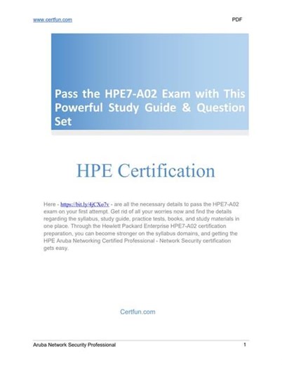 HPE Network Security Professional (HPE7-A02) Exam Prep with Structured Study Approach | CertFun posted on the topic | LinkedIn