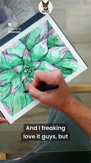 #40 How I Painted a Succulent Using Ink & Watercolor Layers