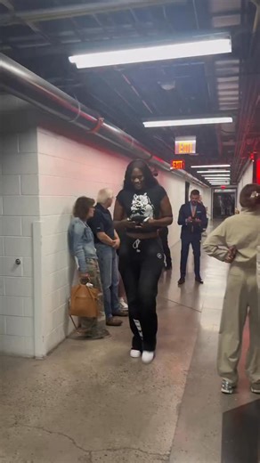 Kalani Brown with all the feels after the @phoenixmercury clinched their spot in the Finals — her first trip to the big stage 💜 #WNBAPlayoffs presented by @google | WNBA