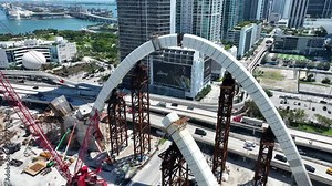 Miami Signature bridge construction 4K video