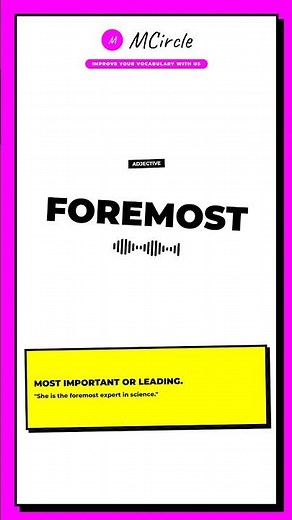 Learn English: What is Foremost? | Vocabulary Shorts