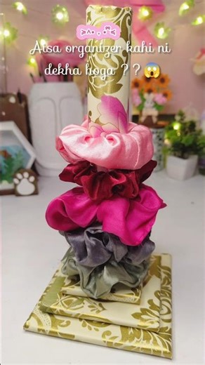 Aisa scrunchie organizer kahi nahi dekha hoga??😱🎀 #diy #shorts #organizer #craft