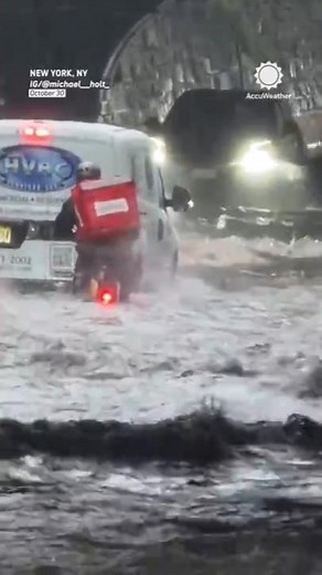 Floodwaters Swallow Central Park Roads as Powerful Storm Hits NYC