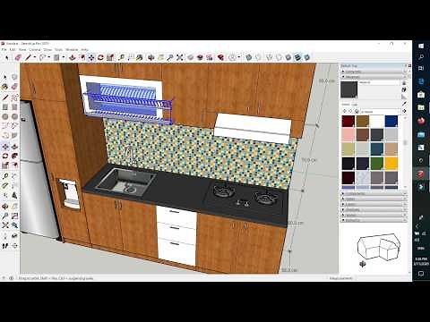 membuat desain kitchen set sendiri dengan sketch up
