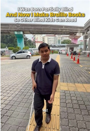 #EXCLUSIVE 🟡 He was born partially blind, only able to see basic colours and shapes. Now, he’s helping blind children read full worlds through Braille books. 👉 Follow @weirdkaya for more inspiring stories like this. #communitycerita