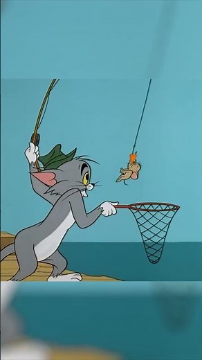 Flopping Jerry 🎣 #BaitandSwitch #TomandJerry #ClassicCartoons #shorts