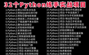 【Python项目实战】附源码！全站最新32个Python实战项目练习！零基础小白练完秒变编程大佬！练完你的Python就牛了！