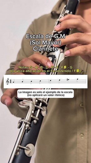 🎼🎶Escala 2 con sostenidos - Escala de “Sol Mayor” #Escalas #tutorialesdeclarinete #music #escalasmusicales #Tutoriales #banda #michoacan #Oaxaca #EscalasFaciles | Fredy Morales Music