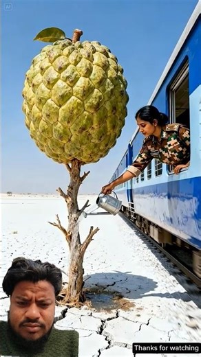 Indian Lady Soldier Waters custard apple Tree and Saves It from Drying Up #ai #save #water #tree