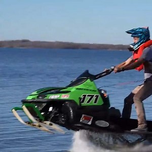 32K views · 356 reactions | Water Skipping my new snowmobile across the whole lake  | CboysTV | Facebook