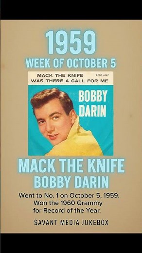Mack the Knife - Bobby Darin (1959 #1 Song) #shorts #music #classichits #vintage #50smusic