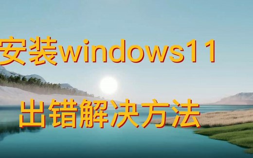 安装windows11出错或提示电脑不兼容解决方法