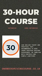 🚗 Ready to take the wheel? 🚗 Our 30-Hour Intensive/Semi-Intensive Driving Course is designed for drivers with some previous experience who want to refine their skills and build confidence in preparation for their test. This course is ideal for someone with 10 hours of previous driving experience, be familiar with controls, and handle simple junctions. 📝 What’s included? Theory & Practical Test Intensive or Semi-Intensive Options Perfect for those familiar with driving but needing that final p