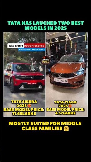 Tata’s 2025 lineup 🔥 Middle-class dream cars! #shorts #tata #trendingshorts