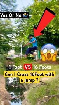 1 Foot vs 16 Foots 😨 | Can I Cross 16foot with a jump ? #jump #flip #shorts