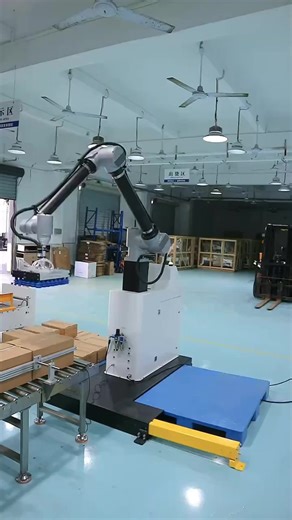 Intelligent palletizing robot: precise, efficient, and free of manpower#palletizing #Stacking #cobot #collaborativerobots #mover #logistics #automation #warehousemanagement #productionline #packagingline #assemblyline #warehousemanagement #productionline #packagingline #assemblyline #cartonpackaging #move #movingrobot #warehousing #printedmatter #movingon #industrialrobots #robotpalletizing