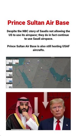 🚨🚨🚨Despite the NBC story of Saudis not allowing the US to use its airspace; they do in fact continue