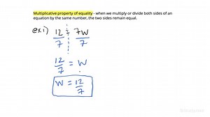 Using the Multiplicative Property of Equality with Whole Numbers & Fractional Answers | Algebra
