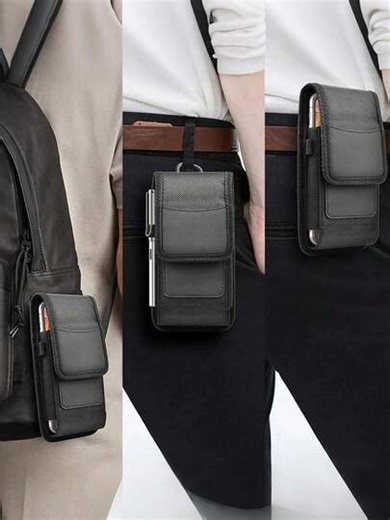 1pc Vertical Nylon Phone Belt Clip Wallet Case, Stonego Card Holder Protector Suit For 4-6.7 Inch Phones (M-2XL), Funny Gift For Travel, Christmas, Thanksgiving, Holidays, Winter, Large Capacity, Multifunctional, Outdoor, Portable, Fashion, Casual, Student, Laptop, Hiking, Boyfriend Gift, Chest Bag, Shoulder Bag, Crossbody Bag, Fanny Pack, Black, Holiday Essential, Waist Bag, Summer Backpack, Backpack, Waist Bag, Spring School Supplies | SHEIN