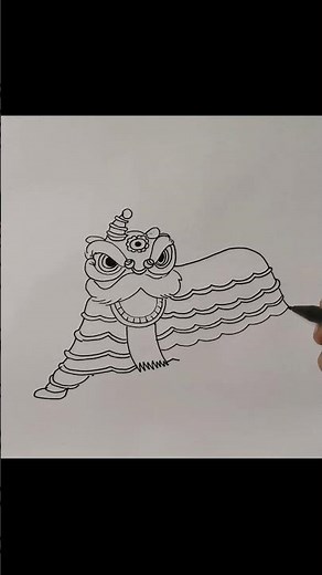 Drawing Chinese Lion Dance #shorts