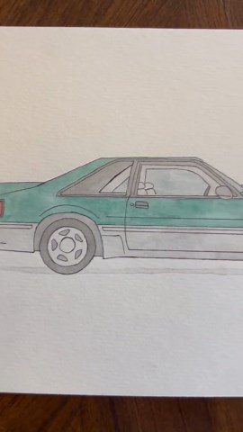 Fox Body Ford Mustang 9” X 12” Watercolor Painting - Etsy