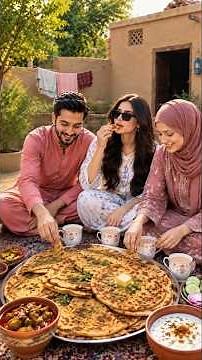 City girl struggling in the village 😱Fatima made authentic potato parathas #storytelling