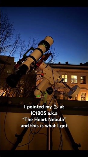 Pointed my telescope at "The Heart Nebula" (IC1805) and this is what I got