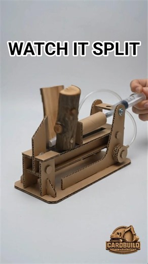 Mini Hydraulic Log Splitter from Cardboard 🪵
