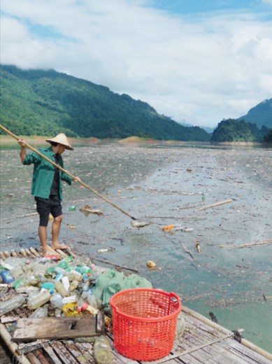 " Kiếp nạn mùa rác tại lòng hồ ". Hôm nay mọi người cùng hạc và bố đi ...