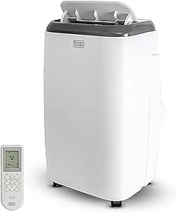 BLACK+DECKER Portable Air Conditioner, 8,000 BTU for Rooms Up To 350 Sq. Ft., Portable AC with Full Function Remote Control & Window Kit, BPT05WTBA, White