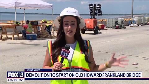 Demolition begins on 1960s span of the Howard Frankland Bridge