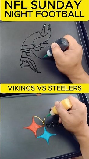 Vikings or Steelers? NFL Logo Art Battle