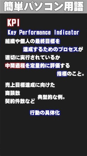 [IT/PC Glossary] KPI (Key Performance Indicator) #shorts