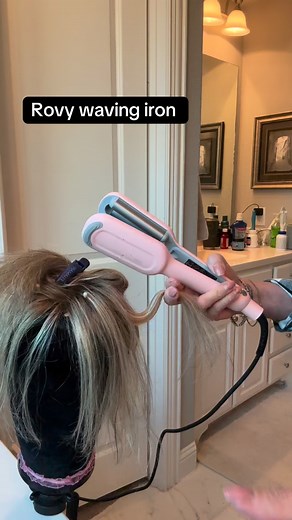 Flirty soft waves in minutes! I’m using the Rovy waving iron on this topper, but it works beautifully on your natural bio hair. Beginner friendly with smooth results every time! #rovywavecurlingiron #curls #topper | Kim Cloud Skidmore