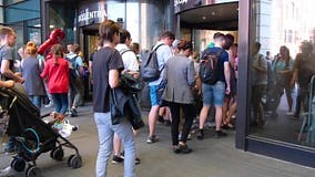 A Crowd of Multiethnic People Enters a Shopping Mall, Business Center or Airport through Glass Doors. City Summer Day Stock Video - Video of lifestyle, group: 173114567