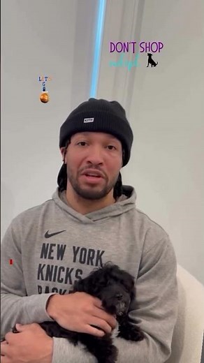 Jalen Brunson adopted his social media famous dog from Long Island Knicks fans’ animal rescue#shorts