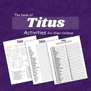 Titus Bible Activities | Word Search Crossword Word Jumble