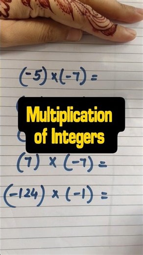 Multiplication of Integers. #integers #class7 #maths #studytips #learninghubclasses