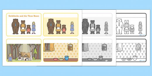 Goldilocks and the Three Bears Story Sequencing (4 per A4)